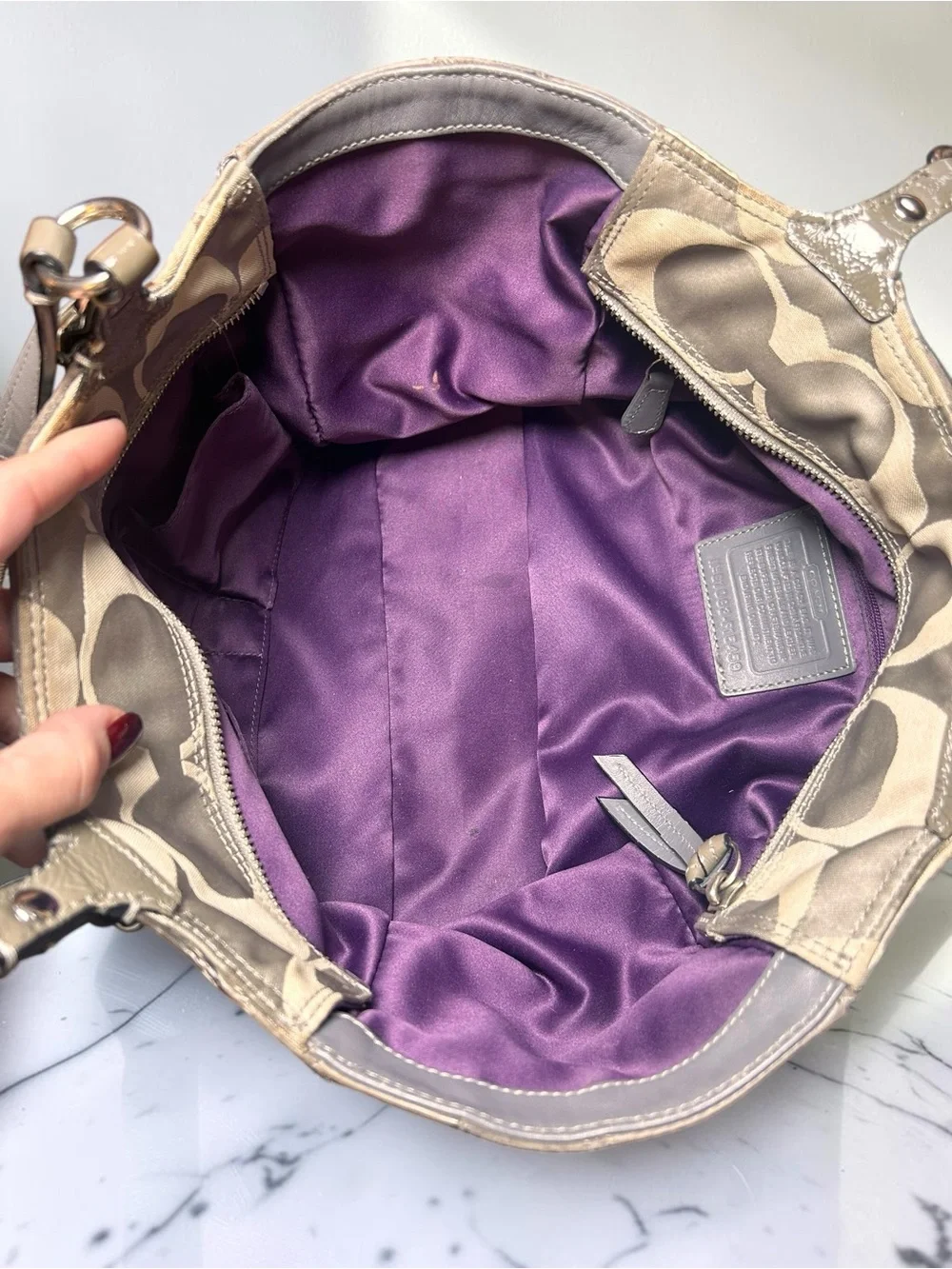 Coach Y2K Suede Leather Patchwork Signature Tote Bag